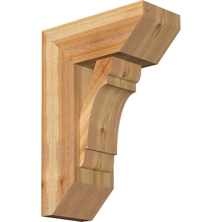 Olympic Slat Rough Sawn Bracket W/ Offset Brace, Western Red Cedar, 8W X 18D X 26H